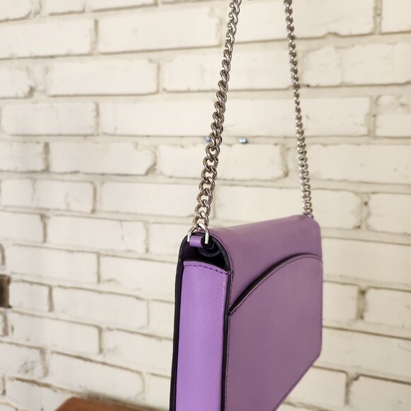 Like New Kate Spade Spencer Iris Bloom Leather Chain Crossbody Bag - Picture 6 of 13